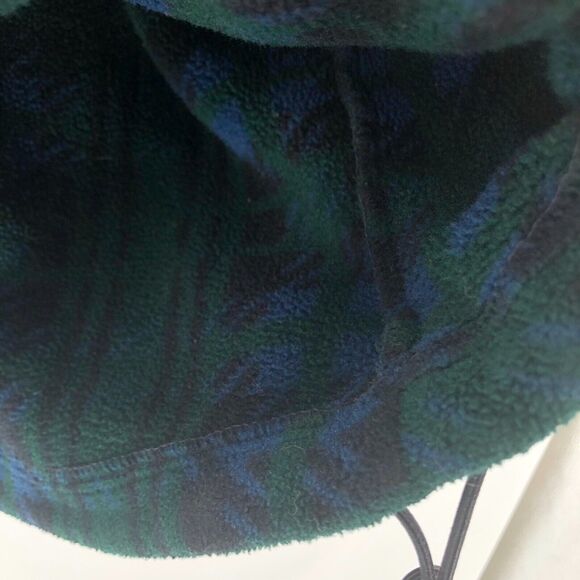 Vintage LL Bean Fleece Pullover Top Womens M Hooded 1/4 Snap Green Made in USA - Picture 4 of 7